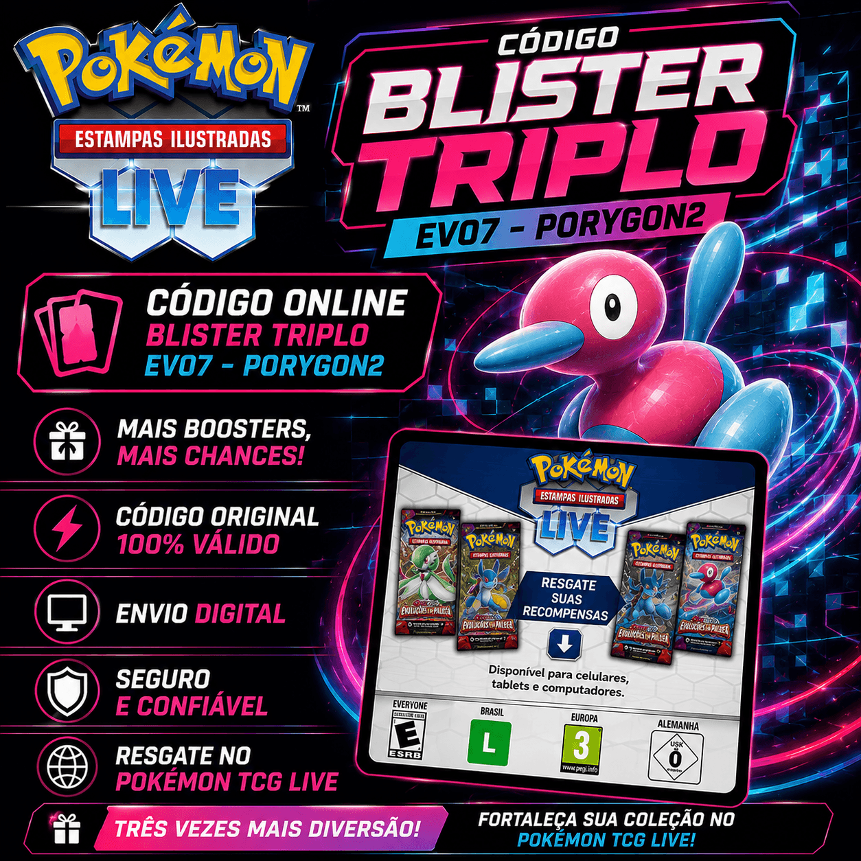 Código avulso Blister Triplo EV07 – Porygon2